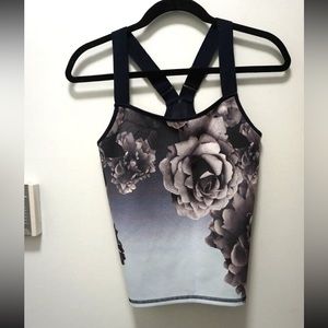 Ted Baker Womens Bloom Floral Active Mesh Tank Top Blue Small